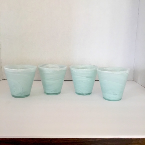 Ravenhead/ Hand Blown Rocks Glasses /w Optic Swirl - Picture 2 of 4